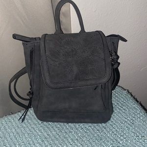 Gray backpack purse
